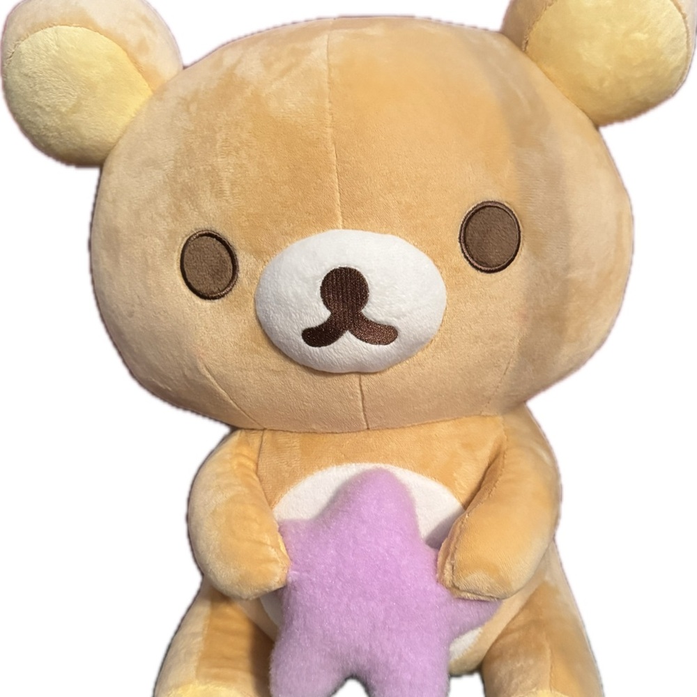 San-X Rilakkuma: Rilakkuma Holding Purple Star 16" Plush NWT New